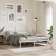 Vidaxl bedframe met hoofdbord metaal wit 135x190 cm
