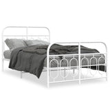 Vidaxl bedframe met hoofd- en voeteneinde metaal wit 120x200 cm