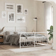Vidaxl bedframe met hoofd- en voeteneinde metaal wit 135x190 cm