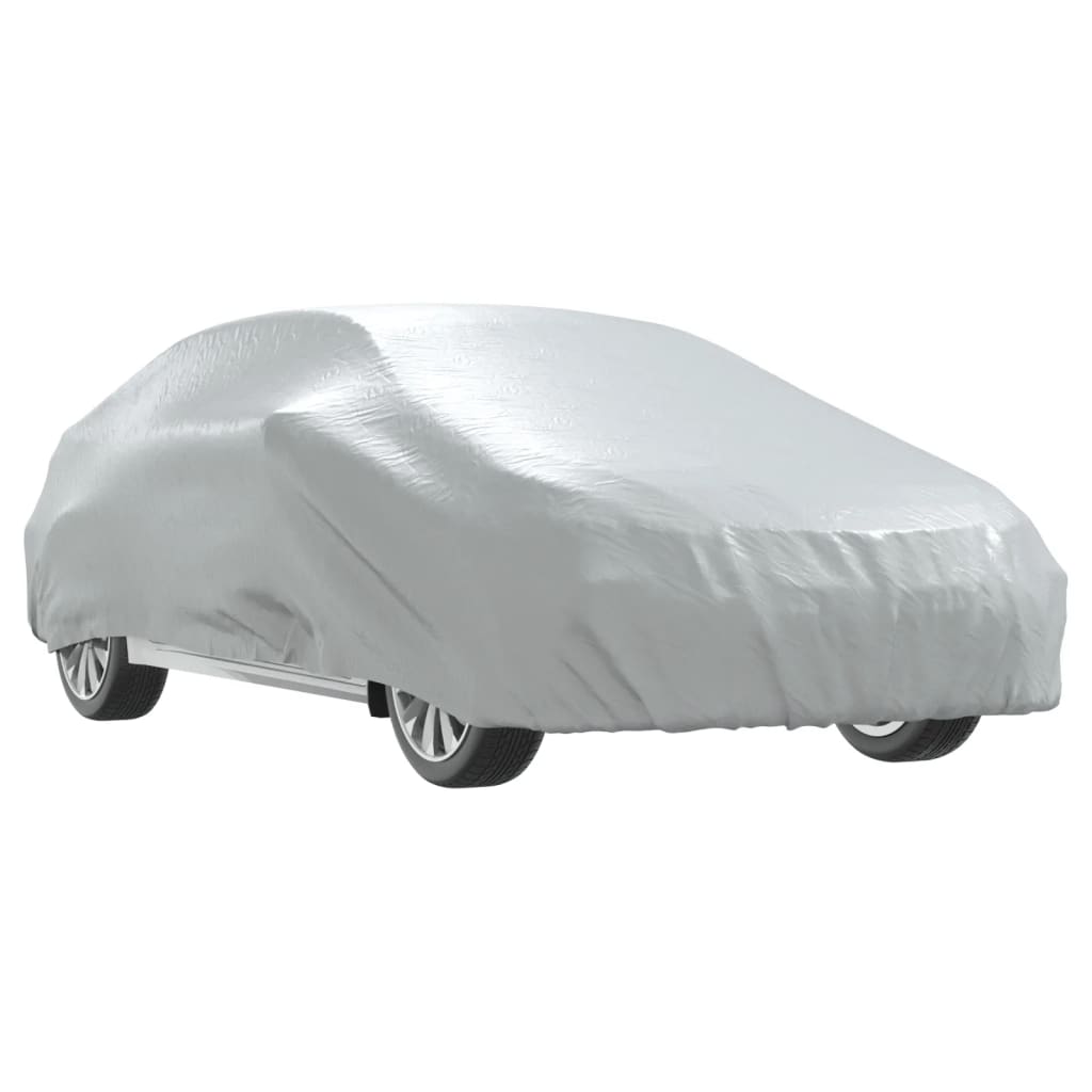 VidaXL autocover til sedan med spænderemme, helt sølvfarvet