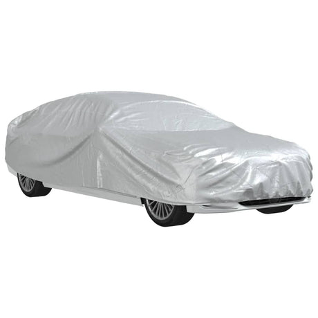 Vidaxxl autocover til sedan med spænderemme m Peva sølvfarvet