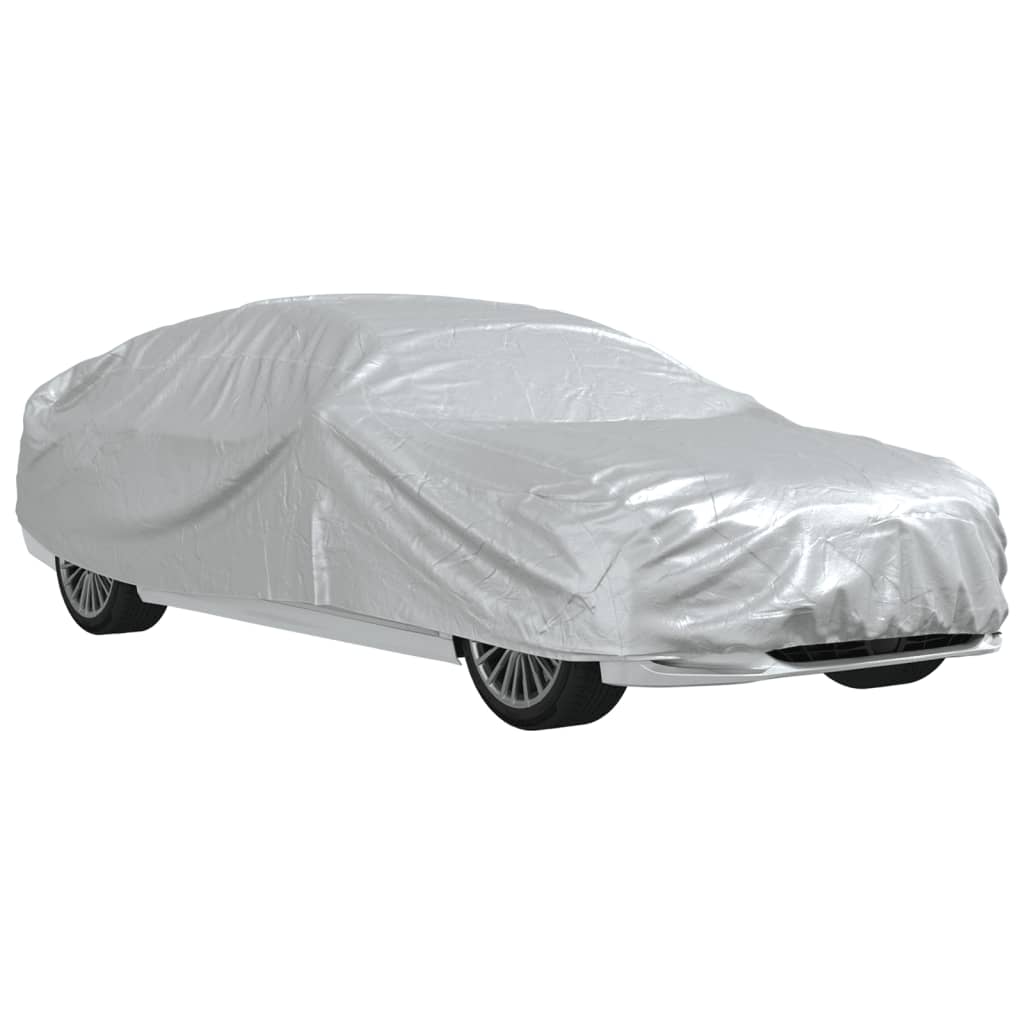 Vidaxxl autocover til sedan med spænderemme xxl peva sølvfarvet