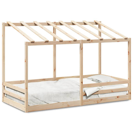 Vidaxl kinderbed met bedhuis 90x200 cm massief grenenhout