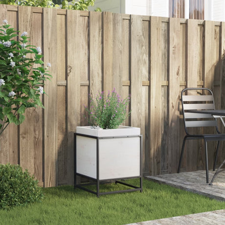 Vidaxx plantekasse 40x40x50 cm massiv fyrretræ hvid