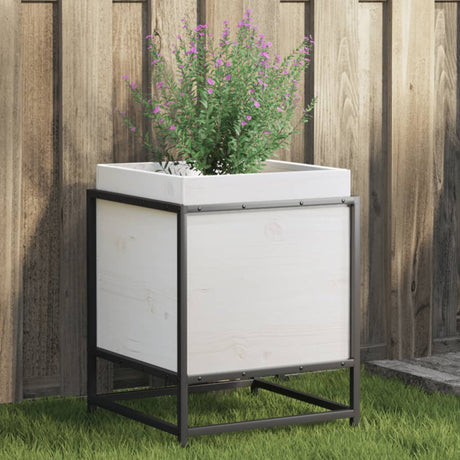 Vidaxx plantekasse 40x40x50 cm massiv fyrretræ hvid