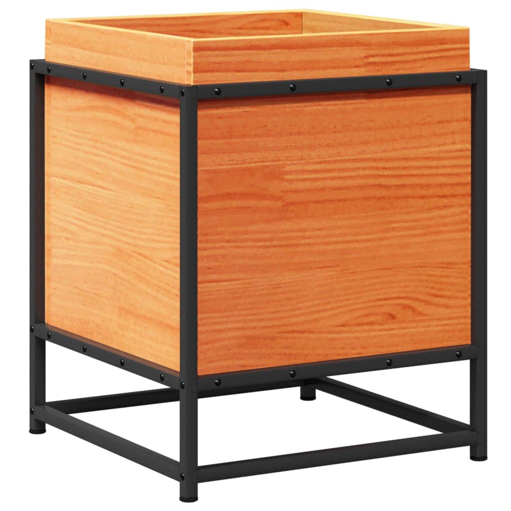 Vidaxx plantekasse 40x40x50 cm massiv fyrretræ, vask brun