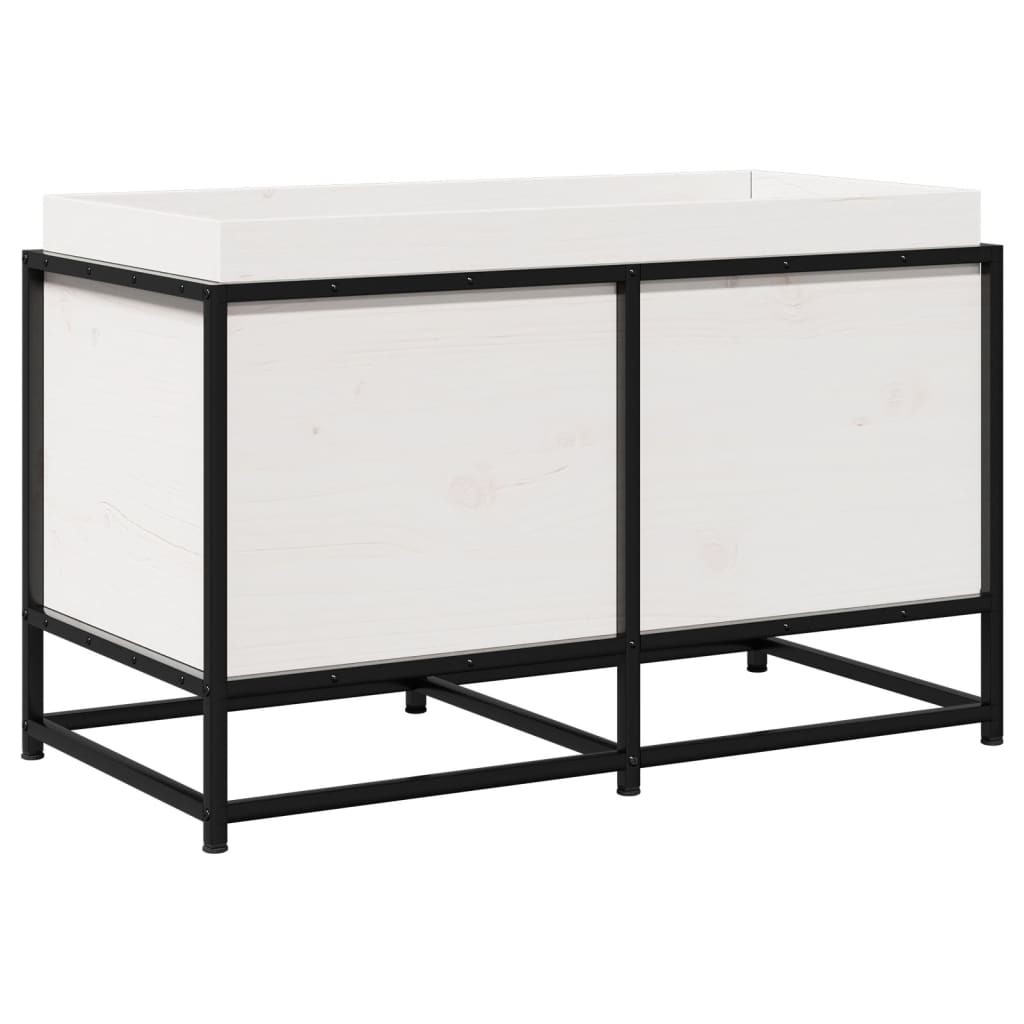 Vidaxx plantekasse 80x40x50 cm massiv fyrretræ hvid