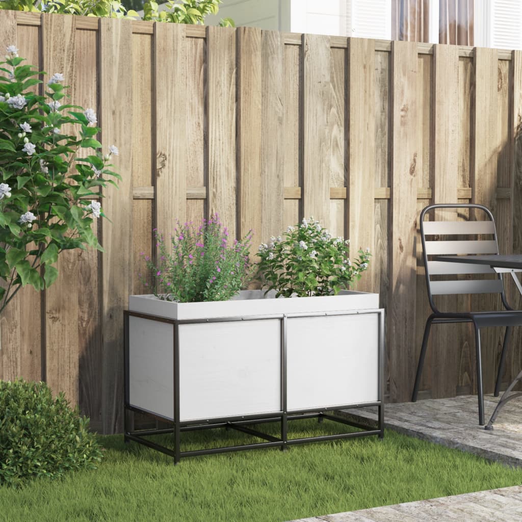 Vidaxx plantekasse 80x40x50 cm massiv fyrretræ hvid