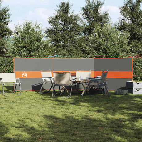 VidaXL forrude camping vandtæt 490x123 cm grå og orange