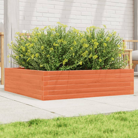 Vidaxx plantekasse 90x90x23 cm massiv fyrretræ, vask brun