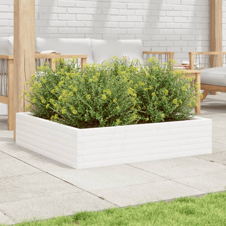 Vidaxx plantekasse 100x100x23 cm massiv fyrretræ hvid