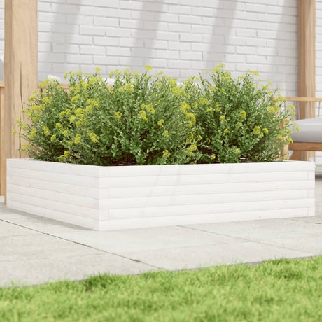 Vidaxx plantekasse 100x100x23 cm massiv fyrretræ hvid