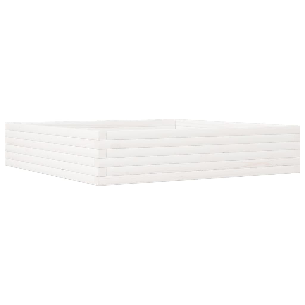 Vidaxx plantekasse 110x110x23 cm massiv fyrretræ hvid