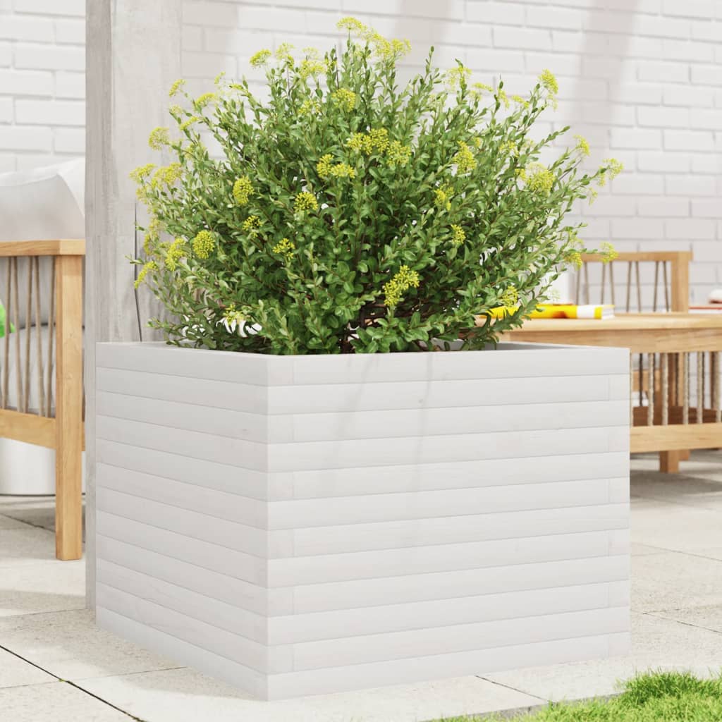 Vidaxx plantekasse 60x60x45,5 cm massiv fyrretræ hvid