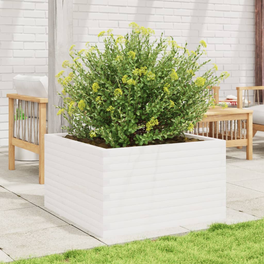 Vidaxx plantekasse 80x80x45,5 cm massiv fyrretræ hvid