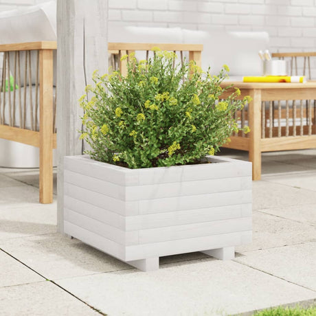Vidaxx plantekasse 40x40x26,5 cm massiv fyrretræ hvid