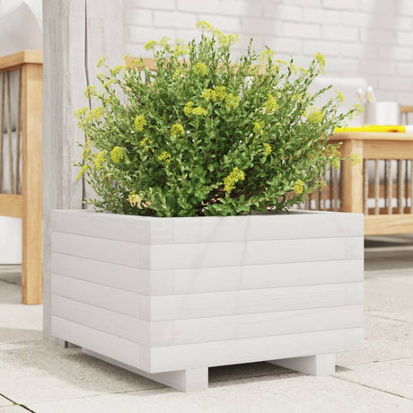 Vidaxx plantekasse 40x40x26,5 cm massiv fyrretræ hvid