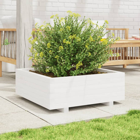 Vidaxx plantekasse 70x70x26,5 cm massiv fyrretræ hvid