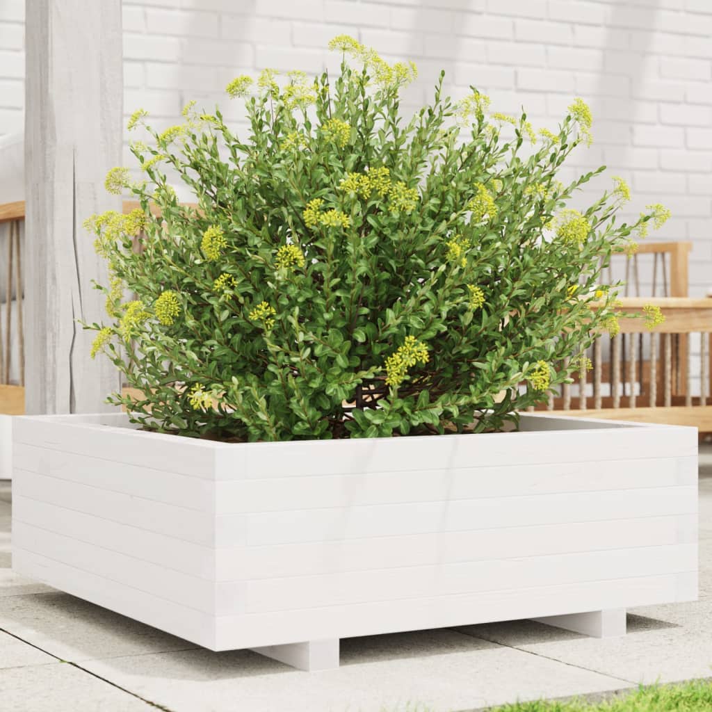 Vidaxx plantekasse 70x70x26,5 cm massiv fyrretræ hvid