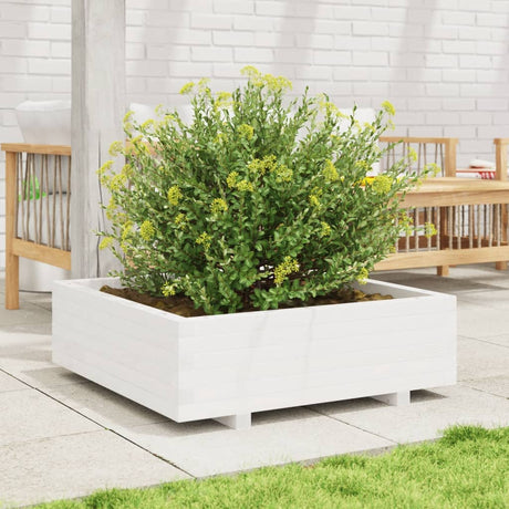 Vidaxx plantekasse 80x80x26,5 cm massiv fyrretræ hvid