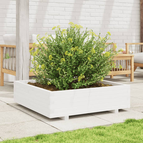 Vidaxx plantekasse 90x90x26,5 cm massiv fyrretræ hvid
