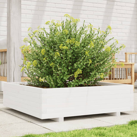 Vidaxx plantekasse 90x90x26,5 cm massiv fyrretræ hvid