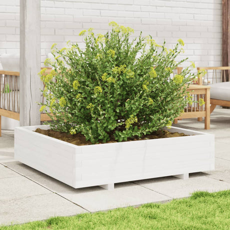 Vidaxx plantekasse 100x100x26,5 cm massiv fyrretræ hvid