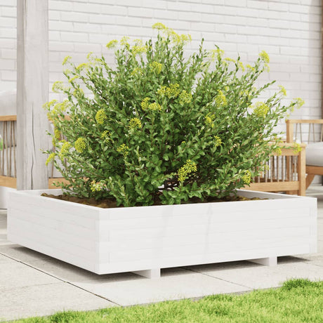 Vidaxx plantekasse 100x100x26,5 cm massiv fyrretræ hvid