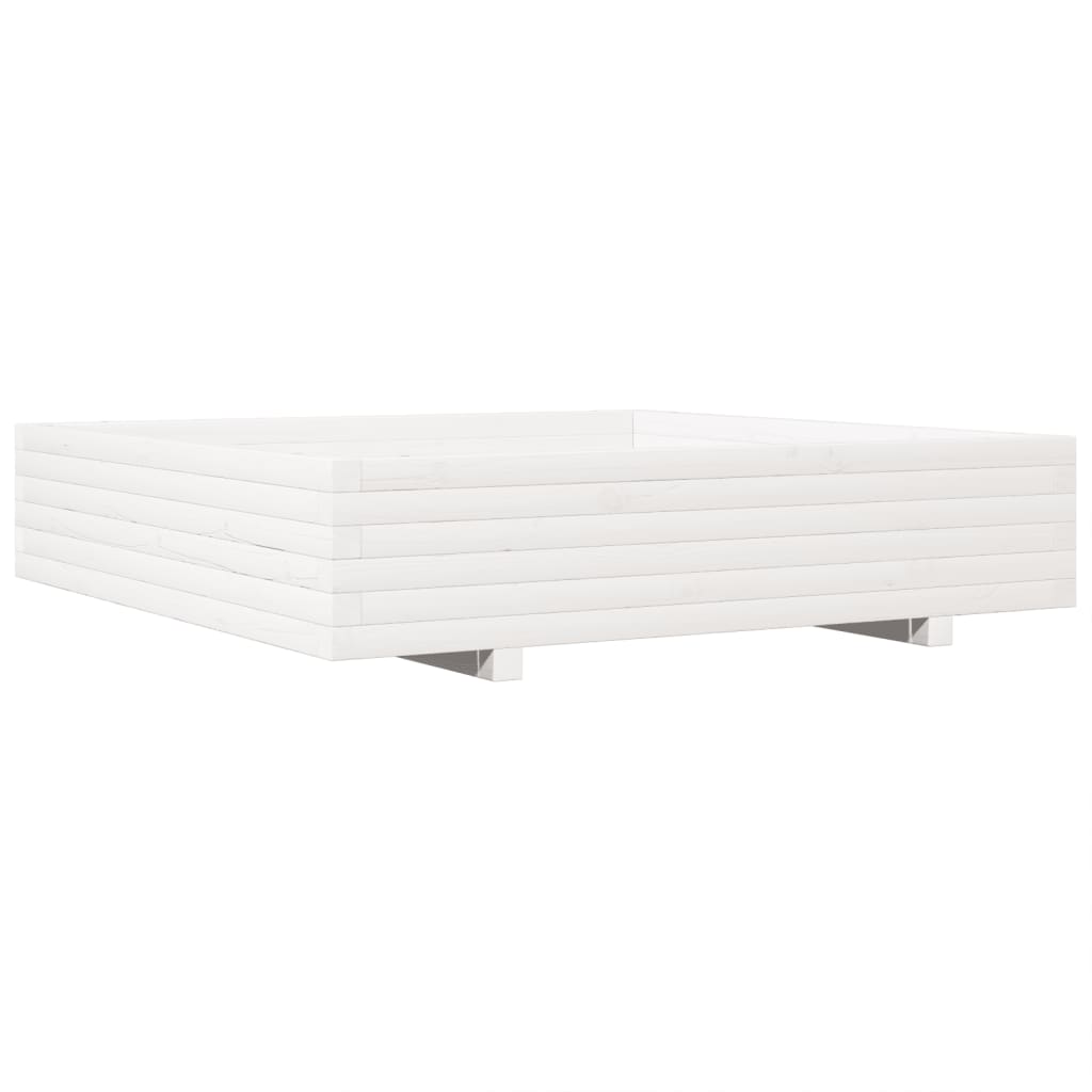 Vidaxx plantekasse 110x110x26,5 cm massiv fyrretræ hvid