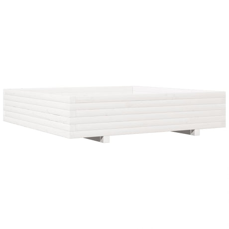 Vidaxx plantekasse 110x110x26,5 cm massiv fyrretræ hvid
