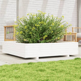 Vidaxx plantekasse 110x110x26,5 cm massiv fyrretræ hvid