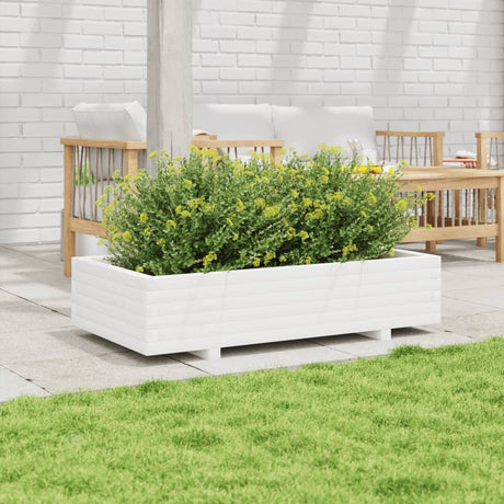 Vidaxx plantekasse 110x60x26,5 cm massiv fyrretræ hvid