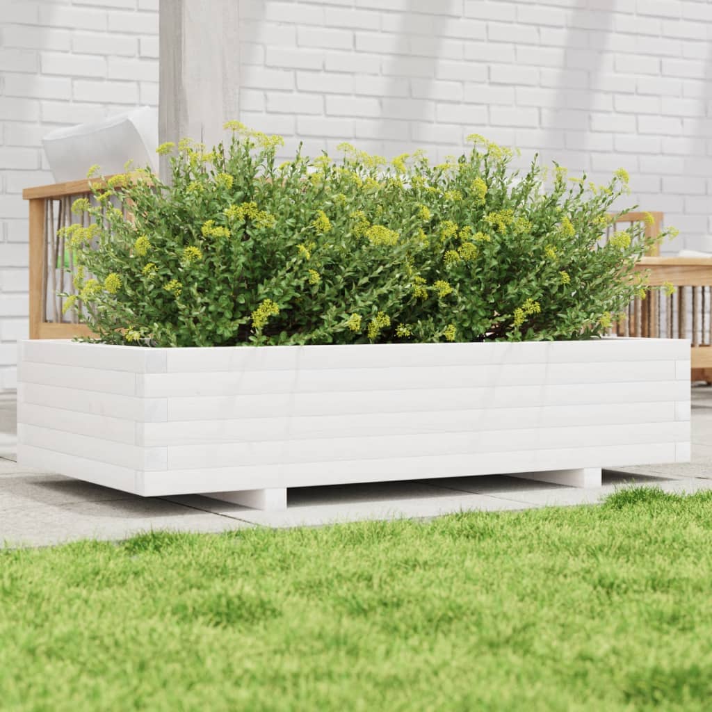 Vidaxx plantekasse 110x60x26,5 cm massiv fyrretræ hvid