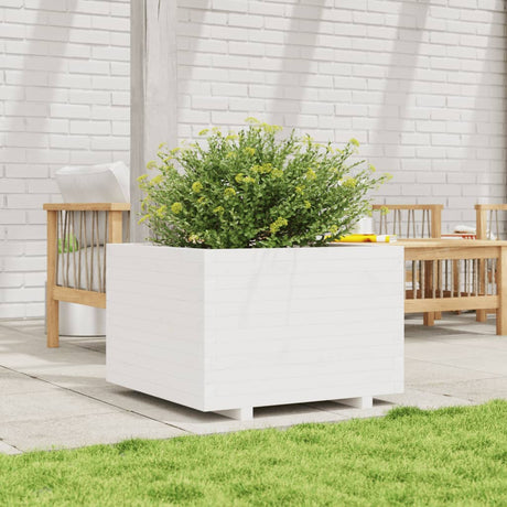 Vidaxx plantekasse 70x70x49,5 cm massiv fyrretræ hvid