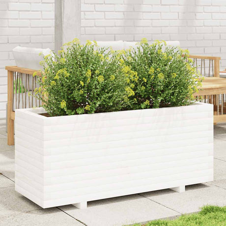 Vidaxx plantekasse 110x40x49,5 cm massiv fyrretræ hvid