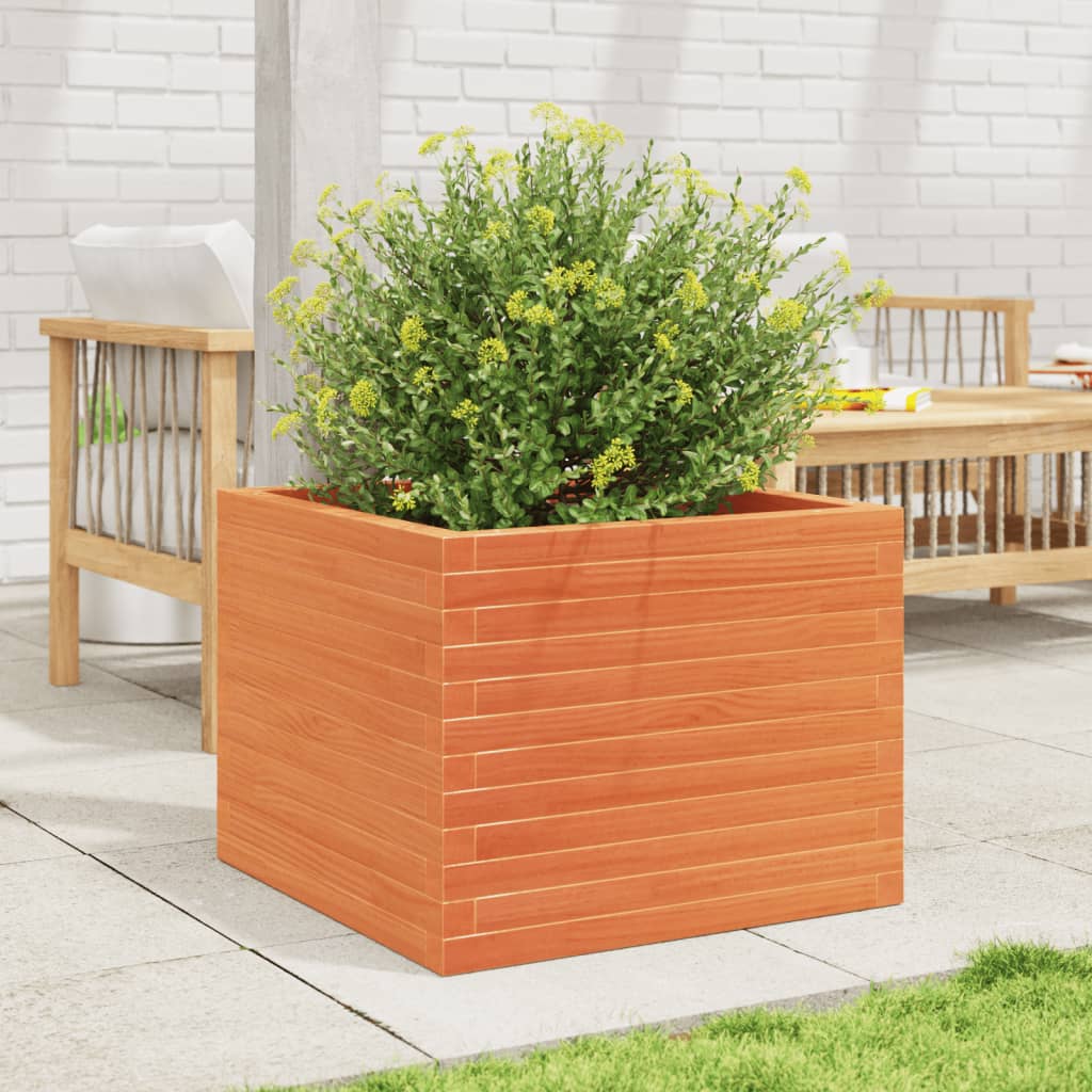 Vidaxx plantekasse 60x60x46 cm massiv fyrretræ, vask brun