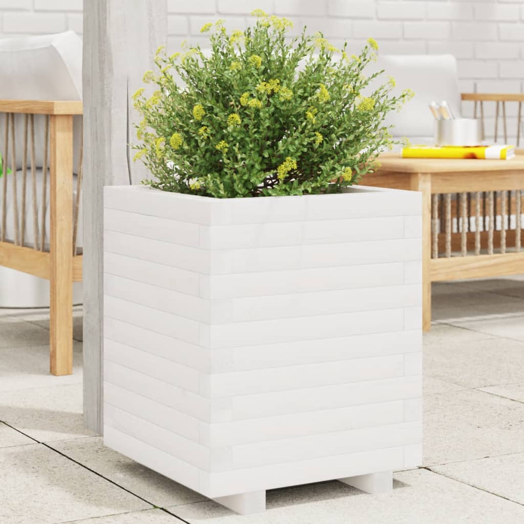 Vidaxx plantekasse 40x40x49,5 cm massiv fyrretræ hvid