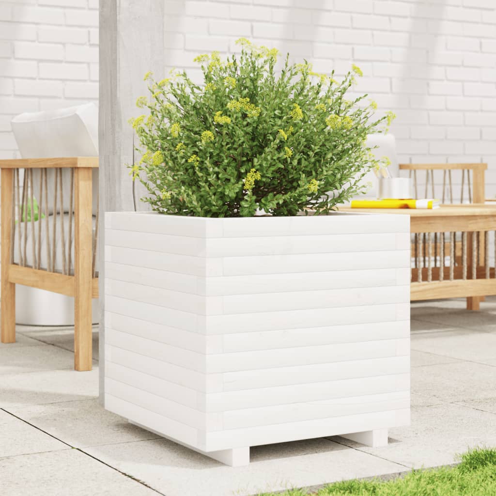 Vidaxx plantekasse 50x50x49,5 cm massiv fyrretræ hvid