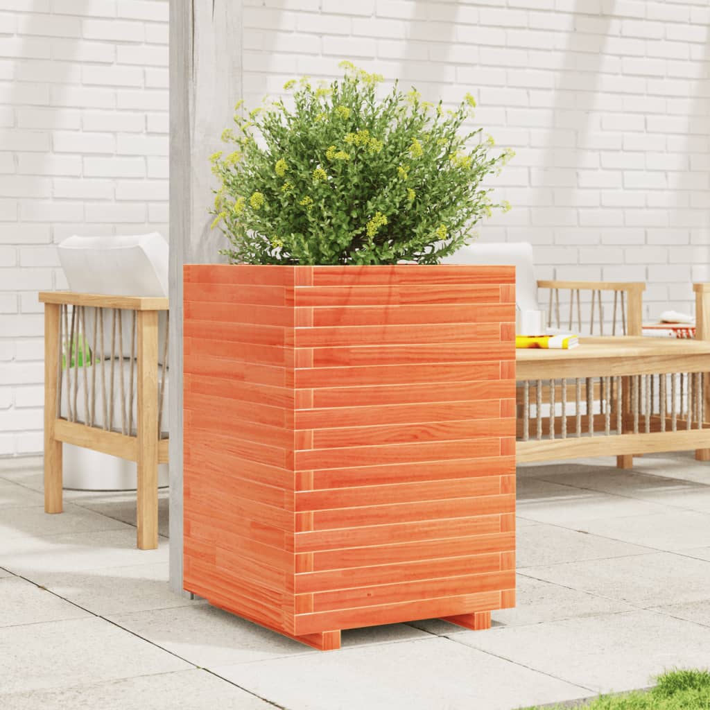 Vidaxx plantekasse 50x50x72 cm massiv fyrretræ, vask brun