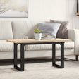 Vidaxl salontafel o-frame 90x40x45,5 cm grenenhout en staal