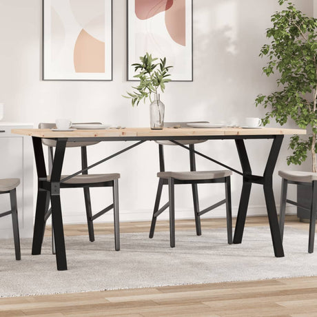Vidaxl eettafel y-frame 160x80x75,5 cm massief grenenhout en staal