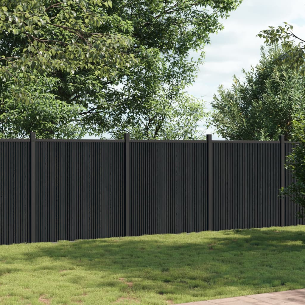 VidaXL Hegnspanel 526x186 cm HKC grå