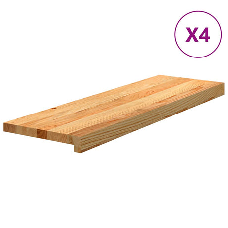 Vidaxx trappetrin 4 stk 80x25x2 cm massiv eg lysebrun