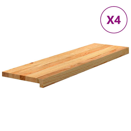 Vidaxx trappetrin 4 stk 90x25x2 cm massiv eg lysebrun
