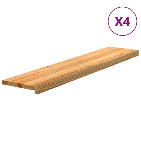Vidaxx trappetrin 4 stk 120x30x2 cm massiv eg lysebrun