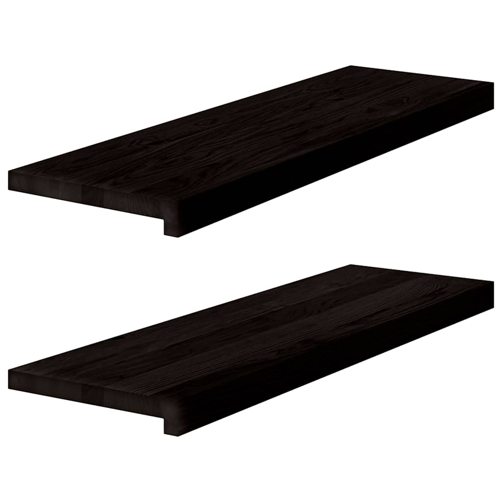 Vidaxx trappetrin 2 stk 80x30x2 cm massiv eg mørkebrun