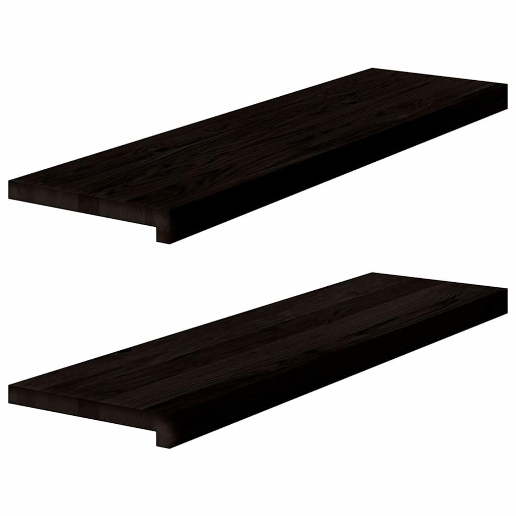 Vidaxx trappetrin 2 stk 90x30x2 cm massiv eg mørkebrun
