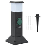 Vidaxxl havestik med lampe og jordstift 2-vejs 16x16x39,5 cm