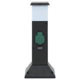 Vidaxxl havestik med lampe og jordstift 2-vejs 16x16x39,5 cm
