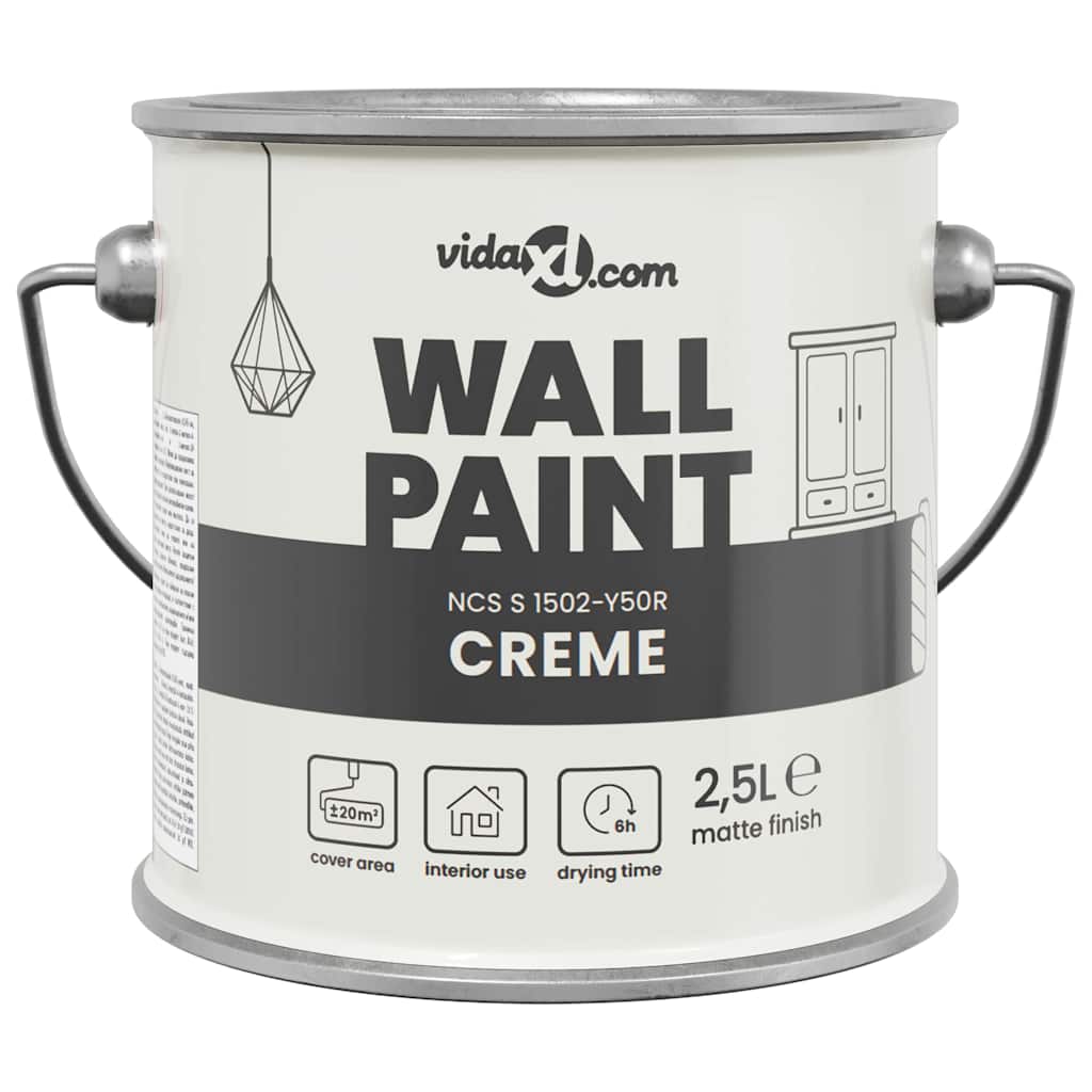 VidaXL vægmaling brun 2,5 l vægprint